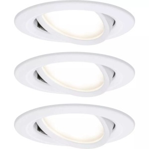 Paulmann, Paulmann 3er Spot Nova Coin rund schwenkbar, weiß, Paulmann 93485 Nova Einbauleuchte 3er Set LED LED 18 W Weiß (matt)