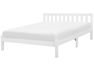 Beliani, Beliani Holzbett weiss Lattenrost 180 x 200 cm FLORAC, Beliani - Bett mit Lattenrost aus Kiefernholz FLORAC, 180x200 cm, Weiss Bunt
