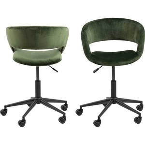 Actona, Actona - Bürostuhl Nora - Dunkelgrün und Schwarz - Schwarz und Dunkelgrün, AC Design Bürostuhl Grace, mit Polsterrücken, Waldgrün