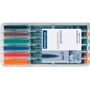 Staedtler, Staedtler Folienstift Lumocolor 317, Staedtler Lumocolor, permanent, Universalstift, 1mm, M, 317-WP6, (6-farbig assortiert)