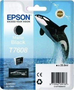 Epson, Epson T7608 matte black Tintenpatrone, Epson Tintenpatrone, matt-schwarz, C13T760840, (25,9 ml)