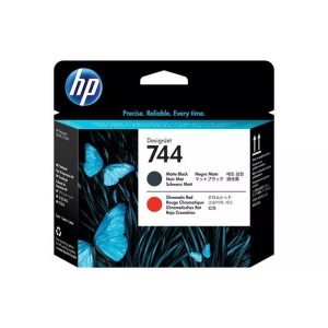 Hp, HP 744 DesignJet Druckkopf Mattschwarz/Chromatisches Rot, Hewlett Packard Druckkopf, matt schwarz/rot, No.744, F9J88A