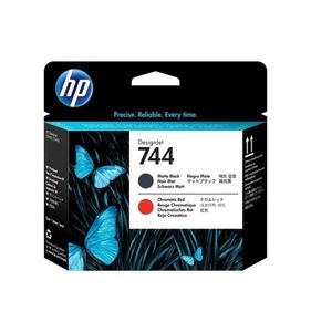 Hp, HP 744 DesignJet Druckkopf Mattschwarz/Chromatisches Rot, Hewlett Packard Druckkopf, matt schwarz/rot, No.744, F9J88A