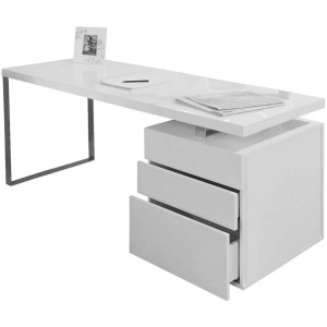 mutoni casual, Schreibtisch 3 Schubladen 160x70x76cm weiss, SalesFever Schreibtisch, Schubladen mit Soft-Close-Funktion