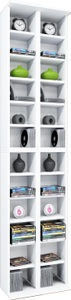VCM, Holz CD DVD Stand Regal Schrank Aufbewahrung Standregal Ständer Almera Holz CD DVD Stand Regal Schrank Aufbewahrung Standregal Ständer Almera, MID.YOU Cd-regal in weiß , 'Almera' _ Weiss , Holzwerkstoff , 20 Fächer , 42x183x20 cm , Nachbildung , 000657005305