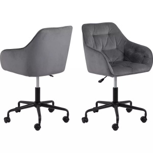mutoni scandi, Bürostuhl Shields VIC Stoff Dunkelgrau Schwarz, AC Design Schreibtischstuhl »Brooke mit Bremsrollen«, Kunststoffgewebe