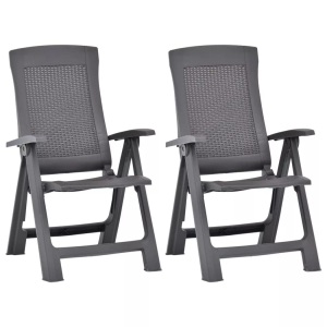 vidaXL, vidaXL Verstellbare Gartenstühle 2 Stk. Kunststoff Moccafarben, vidaXL Verstellbare Gartenstühle 2 Stk. Kunststoff Moccafarben