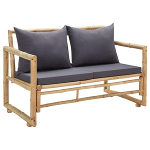 vidaXL, vidaXL Gartenbank mit Kissen 115 cm Bambus