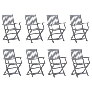 vidaXL, vidaXL Klappbare Gartenstühle 8 Stk. Massivholz Akazie, vidaXL Klappbare Gartenstühle 8 Stk. Massivholz Akazie