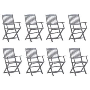 vidaXL, vidaXL Klappbare Gartenstühle 8 Stk. Massivholz Akazie, vidaXL Klappbare Gartenstühle 8 Stk. Massivholz Akazie