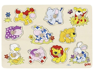 undefined, small foot Steckpuzzle Tierkinder 6839, Goki 57838 - Steckpuzzle Tierkinder II