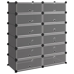 vidaXL, vidaXL Schuhregal Schwarz 94,5x36,5x106 cm PP