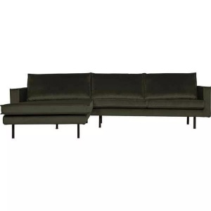 mutoni casual, Ecksofa mit Longchair Rodeo Links Dark Green Hunter, Ecksofa Rodeo mit Longchair Links Velvet Dark Green Hunter 300x155