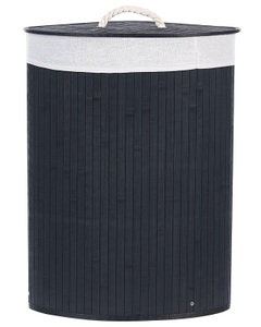 Beliani, Beliani Korb mit Deckel Bambusholz schwarz eckig MATARA, Beliani - Aufbewahrungskorb aus Bambusholz Klassisch MATARA, One Size, Schwarz