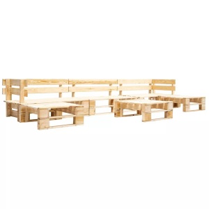 Diverse Hardware, 6-tlg. Garten-Paletten-Sofagarnitur Holz Natur, vidaXL 6-tlg. Paletten-Lounge-Set Holz Natur