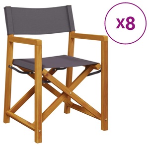 vidaXL, vidaXL Klappbare Gartenstühle 8 Stk. Dunkelgrau Stoff