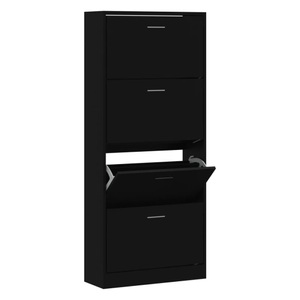 vidaXL, vidaXL Schuhschrank Schwarz 63x24x147 cm Holzwerkstoff