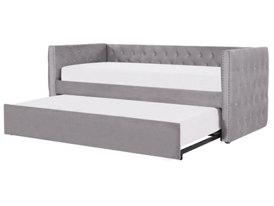 Beliani, Bett mit Lattenrost aus Samtstoff Glamourös GASSIN Bett mit Lattenrost aus Samtstoff Glamourös GASSIN