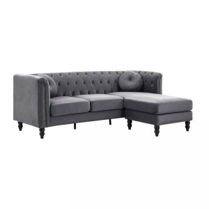 Vente-unique, Ecksofa - Ecke wechselbar - Samt - Anthrazit - TURNER Ecksofa - Ecke wechselbar - Samt - Anthrazit - TURNER, Vente-unique - Ecksofa - Ecke wechselbar - Samt - Anthrazit - TURNER, One Size