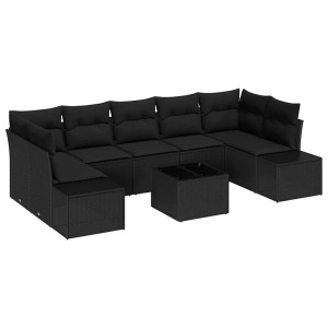 vidaXL, VidaXL - Garten-sofa poly-rattan, One Size, Schwarz