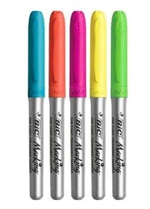 Bic, BIC Permanent-Marker Marking Intense 5, Bic Pemanent Marker Intense, 0.8mm, 968410, (5 Farben)