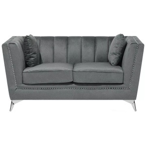 Beliani, Beliani 2-Sitzer Sofa Samtstoff grau GAULA, Beliani - 2 Sitzer Sofa aus Samtstoff GAULA, One Size, Taubengrau