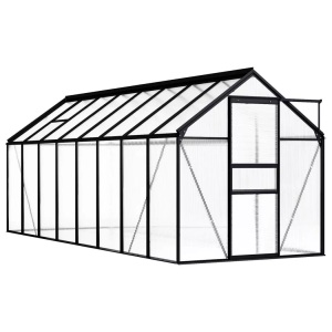 vidaXL, vidaXL Gewächshaus Anthrazit Aluminium 9,31 m², vidaXL Gewächshaus Anthrazit Aluminium 9,31 m²