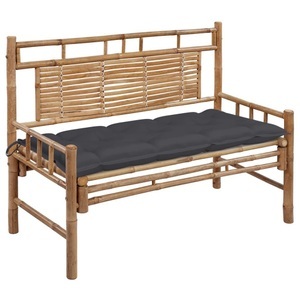 vidaXL, vidaXL Gartenbank mit Auflage 120 cm Bambus