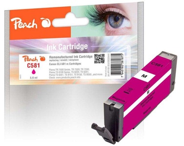 Peach, Peach Tintenpatrone magenta kompatibel zu Canon CLI-581 m, Peach Tinte Canon CLI-581 Magenta
