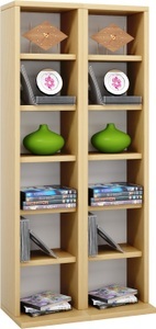 VCM, Holz CD DVD Stand Regal Schrank Aufbewahrung Standregal Ständer Milano Holz CD DVD Stand Regal Schrank Aufbewahrung Standregal Ständer Milano, VCM - Holz CD DVD Stand Regal | mit Platz für 204 CDs oder 72 DVDs 40-Videos Maße: H. 92 x B. 42 T. 20 cm Elegantes CD/DVD Blu, 42cm, Buche