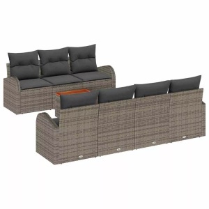 vidaXL, VidaXL - Modulares sofa poly-rattan, One Size, Grau, VidaXL - Modulares sofa poly-rattan, One Size, Grau