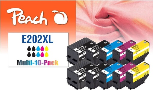 Peach, Peach 10er-Pack Tintenpatronen, kompatibel zu No. 202XL, Peach Tinte Epson No. 202XL Multi-10-Pack 4x BK, 2x C, M, Y