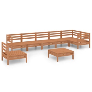 vidaXL, vidaXL 8-tlg. Garten-Lounge-Set Massivholz Kiefer Honigbraun