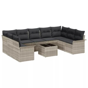 VidaXL - Gartensofa-set poly-rattan, One Size, Grau