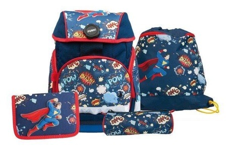 Funki, Funki Schulthek-Set Superhero 4-teilig, Funki Schulrucksack »Joy-Bag Superhero 4-teilig«