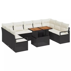 vidaXL, VidaXL - Garten-sofa-set poly-rattan, One Size, Schwarz