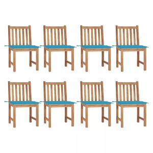 vidaXL, vidaXL Gartenstühle 8 Stk. mit Kissen Massivholz Teak, vidaXL Gartenstühle 8 Stk. mit Kissen Massivholz Teak
