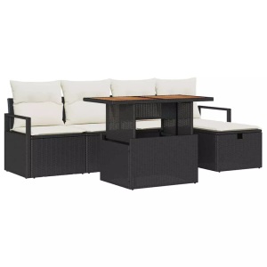 vidaXL, VidaXL - Garten-sofa-set poly-rattan, One Size, Schwarz