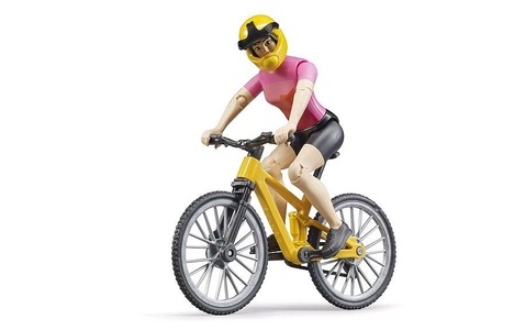 Bruder, Bruder Mountainbike mit Radfahrerin, Bruder 63111 bworld Mountainbike mit Radfahrerin