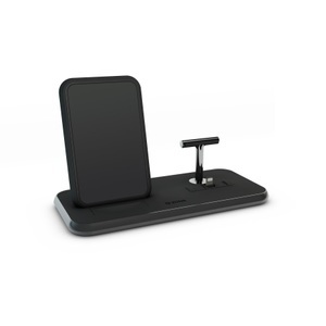 Zens, ZENS Induktions-Ladegerät 2000 mA Stand + Dock ZEDC06B Ausgänge Induktionslade-Standard, USB, Apple Lightning-Stecker, Zens Wireless Charger »Dual QI + Lightning Schwarz«