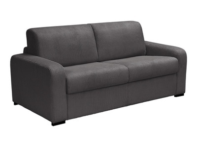 Vente-unique, Schlafsofa mit Matratze 3-Sitzer - Liegefläche 140 cm - Matratze 14 cm - Cord - Anthrazit - BEVIS Schlafsofa mit Matratze 3-Sitzer - Liegefläche 140 cm - Matratze 14 cm - Cord - Anthrazit - BEVIS, 