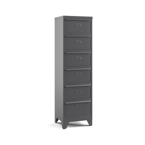 LA REDOUTE INTERIEURS, Metall-Kommode mit Klappfächern ''Hiba'', La Redoute Intérieurs - Schrank Hiba mit Klapptüren, One Size, Grau
