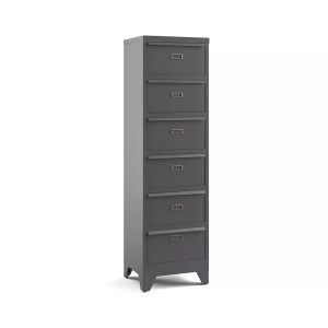 LA REDOUTE INTERIEURS, Metall-Kommode mit Klappfächern ''Hiba'', La Redoute Intérieurs - Schrank Hiba mit Klapptüren, One Size, Grau