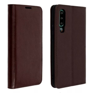 Avizar, Avizar Business Leder Buch Case Tragetasche für Huawei P30 - braun, 