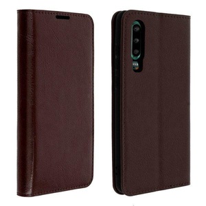 Avizar, Avizar Business Leder Buch Case Tragetasche für Huawei P30 - braun, 