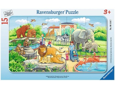 Ravensburger, RAVENSBURGER Puzzle Ausflug in den Zoo 15-tlg., Rahmenpuzzle Ravensburger Ausflug in den Zoo 15 Teile