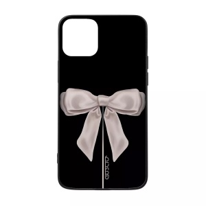 GUSCIO, iPhone 12 mini - Cover Satin White Ribbon, GUSCIO - iPhone 12 Mini Cover, Schwarz Bedruckt