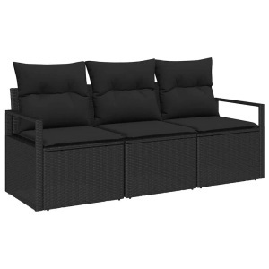 vidaXL, VidaXL - Garten-sofa poly-rattan, One Size, Schwarz