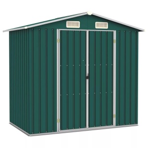 vidaXL, vidaXL Gerätehaus Grün 205x129x183 cm Verzinkter Stahl, VidaXL - Gerätehaus stahl, One Size, Grün