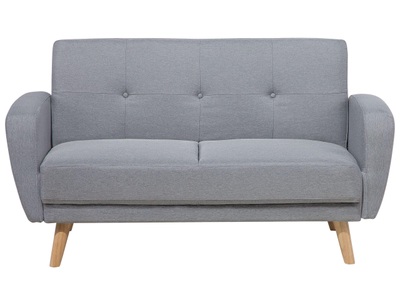 Beliani, Beliani 2-Sitzer Sofa Polsterbezug hellgrau verstellbar FLORLI, Beliani - 2 Sitzer Sofa aus Polyester Klassisch FLORLI, One Size, Rauch